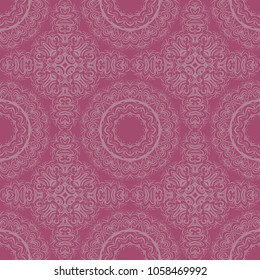 Vector seamless pattern with abstract floral design. For textile, fabric print, wallpaper, interior