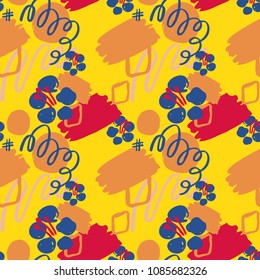 Vector Seamless Pattern, Abstract Floral Pattern Tiles, Abstract Background, Artistic Hand-drawn Modern Design, Textile design