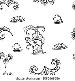 vector seamless pattern with abstract floral elements