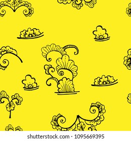 vector seamless pattern with abstract floral elements