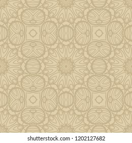 vector seamless pattern with abstract floral and leave style. Repeating sample figure and line. paper for scrapbook