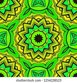 Vector Seamless Pattern With Abstract Floral And Leave Style. Repeating Sample Figure And Line. Paper For Scrapbook