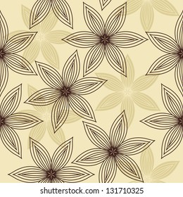 Vector Seamless Pattern With Abstract Floral