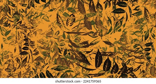 Vector seamless pattern of abstract floral illustration. Colorful leaf and flower ornament for trendy fabric and textile prints