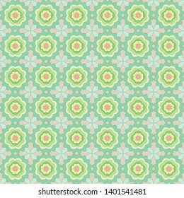 Vector seamless pattern of abstract flowers, easily editable