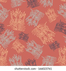 vector seamless pattern with abstract flowers, colorful