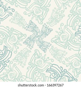 vector seamless pattern with abstract flowers, colorful