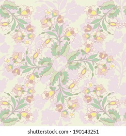vector seamless pattern with abstract flowers, colorful 