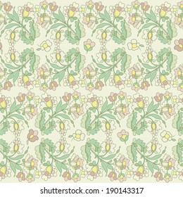 vector seamless pattern with abstract flowers, colorful 