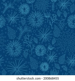 Vector seamless pattern with abstract flowers