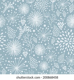 Vector seamless pattern with abstract flowers