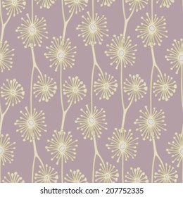 vector seamless pattern with abstract flowers, colorful