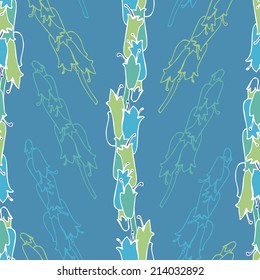 vector seamless pattern with abstract flowers, colorful 