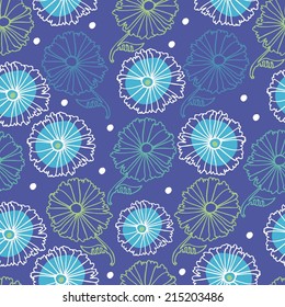 vector seamless pattern with abstract flowers, colorful 