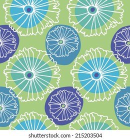 vector seamless pattern with abstract flowers, colorful 