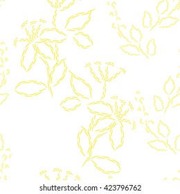 Vector seamless pattern. Abstract flowers embroidery (0)
