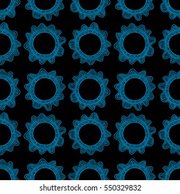Vector seamless pattern with abstract flowers. 