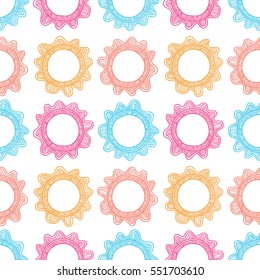 Vector seamless pattern with abstract flowers. 