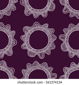 Vector seamless pattern with abstract flowers. 
