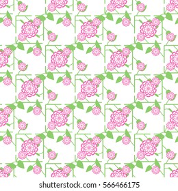 Vector seamless pattern. Abstract flowers background for textile, wallpaper, print, manufacturing.