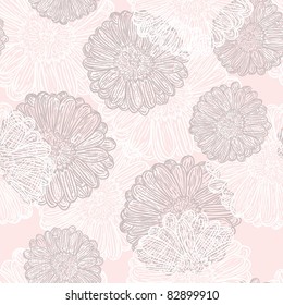 vector seamless pattern with abstract flowers