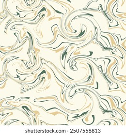 Vector seamless pattern. Abstract fluid art texture. Liquid monochrome streaks. Creative background with freeform blots. Decorative design with distortion effect.