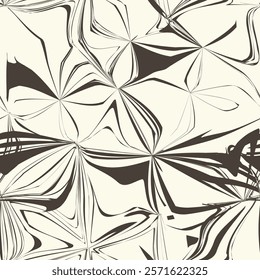 Vector seamless pattern. Abstract fluid art texture. Liquid monochrome streaks. Creative background with freeform blots. Decorative design with distortion effect.