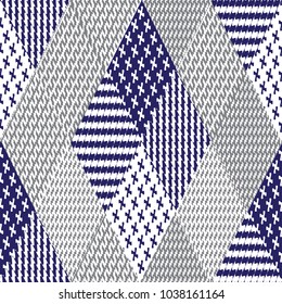 Vector seamless pattern, abstract geometric background illustration, fabric textile pattern