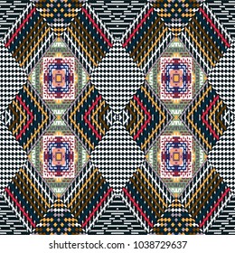 Vector seamless pattern, abstract geometric background illustration, fabric textile pattern