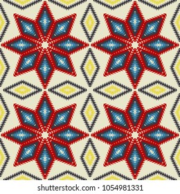Vector seamless pattern, abstract geometric background illustration, fabric textile pattern