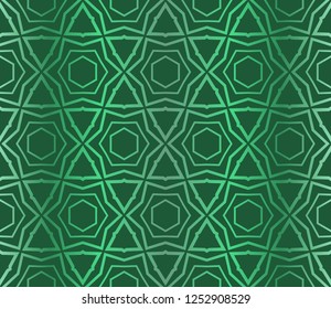 Vector Seamless Pattern With Abstract Geometric Style. Repeating Sample Figure And Line. For Fashion Interiors Design, Wallpaper, Textile Industry. Neon gradient color.