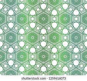 Vector Seamless Pattern With Abstract Geometric Style. Repeating Sample Figure And Line. For Fashion Interiors Design, Wallpaper, Textile Industry. Neon gradient color.