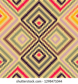 Vector seamless pattern, abstract geometric background illustration, fabric textile pattern