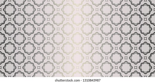 Vector Seamless Pattern With Abstract Geometric Style. Repeating Sample Figure And Line. For Fashion Interiors Design, Wallpaper, Textile Industry. Beige silver color.