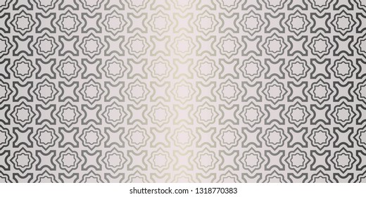 Vector Seamless Pattern With Abstract Geometric Style. Repeating Sample Figure And Line. For Fashion Interiors Design, Wallpaper, Textile Industry. Beige silver color.