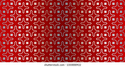 Vector Seamless Pattern With Abstract Geometric Style. Repeating Sample Figure And Line. Paper For Scrapbook. Silver red color.
