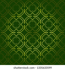 Vector Seamless Pattern With Abstract Geometric Style. Repeating Sample Figure And Line. For Fashion Interiors Design, Wallpaper, Textile Industry. Green olive color.