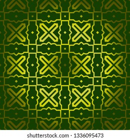 Vector Seamless Pattern With Abstract Geometric Style. Repeating Sample Figure And Line. For Fashion Interiors Design, Wallpaper, Textile Industry. Green olive color.