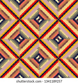 Vector seamless pattern, abstract geometric background illustration, fabric textile pattern