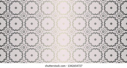 Vector Seamless Pattern With Abstract Geometric Style. Repeating Sample Figure And Line. For Fashion Interiors Design, Wallpaper, Textile Industry. Beige silver color.