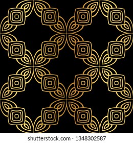 Vector Seamless Pattern With Abstract Geometric Style. Repeating Sample Figure And Line. For Modern Interiors Design, Wallpaper, Textile Industry