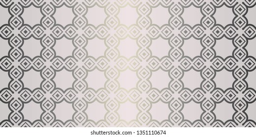 Vector Seamless Pattern With Abstract Geometric Style. Repeating Sample Figure And Line. For Fashion Interiors Design, Wallpaper, Textile Industry. Beige silver color.