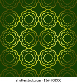 Vector Seamless Pattern With Abstract Geometric Style. Repeating Sample Figure And Line. For Fashion Interiors Design, Wallpaper, Textile Industry. Green olive color.