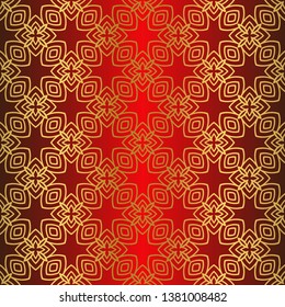 Vector Seamless Pattern With Abstract Geometric Style. Repeating Sample Figure And Line. Paper For Scrapbook