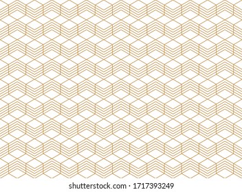 Vector seamless pattern. Abstract geometric graphic design printing 3d cubes pattern. The effect of optical illusion for design. Vector illustration.