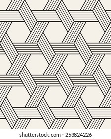 Vector seamless pattern. Abstract geometric background. Linear striped regular texture. Monochrome graphic design