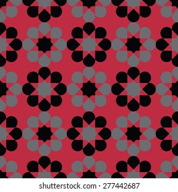 Vector seamless pattern. Abstract geometric texture. Flowers motif. 
