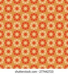 Vector seamless pattern. Abstract geometric texture. Flowers motif. 