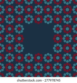 Vector seamless pattern. Abstract geometric texture. Flowers motif. 
