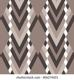 Vector seamless pattern. Abstract, geometric shapes. Brown background